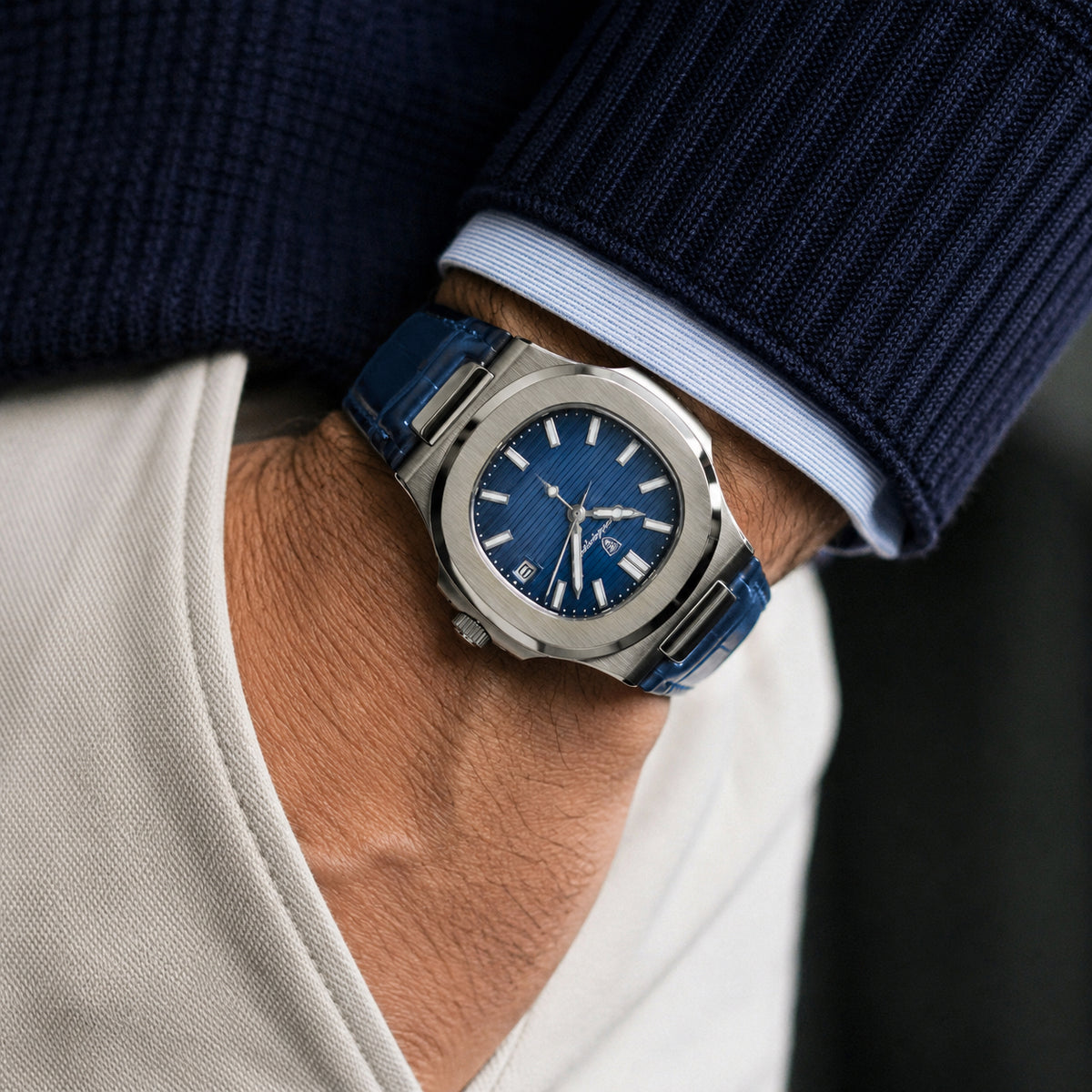 PRESTIGE BLUE LEATHER 40 mm