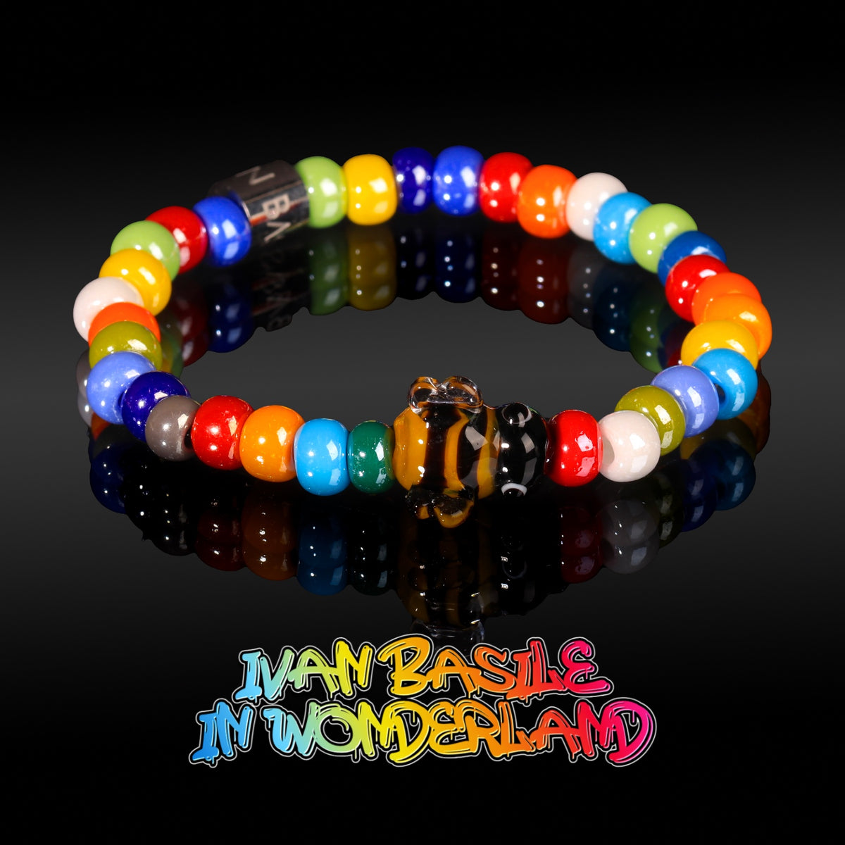 Bracciale WONDERLAND elastico sfera 6 mm IVAN BASILE VTR_02