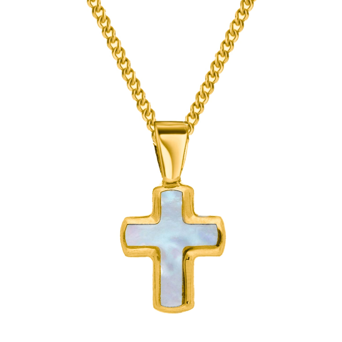 COLLANA CROCE PERLATA