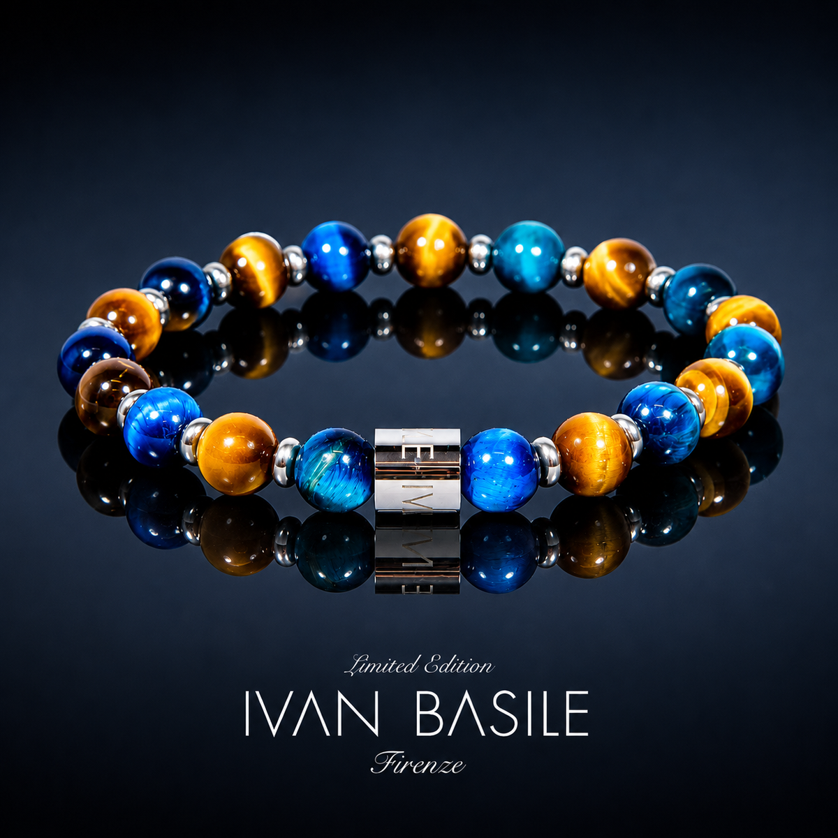 LAGUNA BLUE Bracciale elastico 8mm