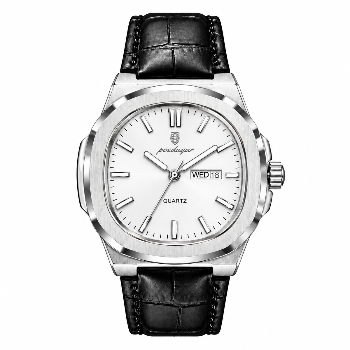 PRESTIGE SILVER LEATHER 40 mm