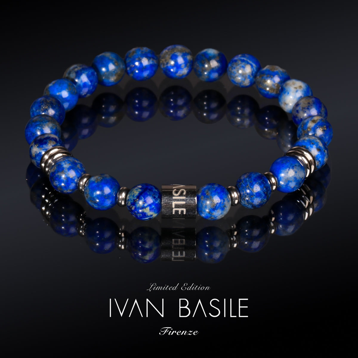 LAPISLAZZULI Bracciale elastico 8mm