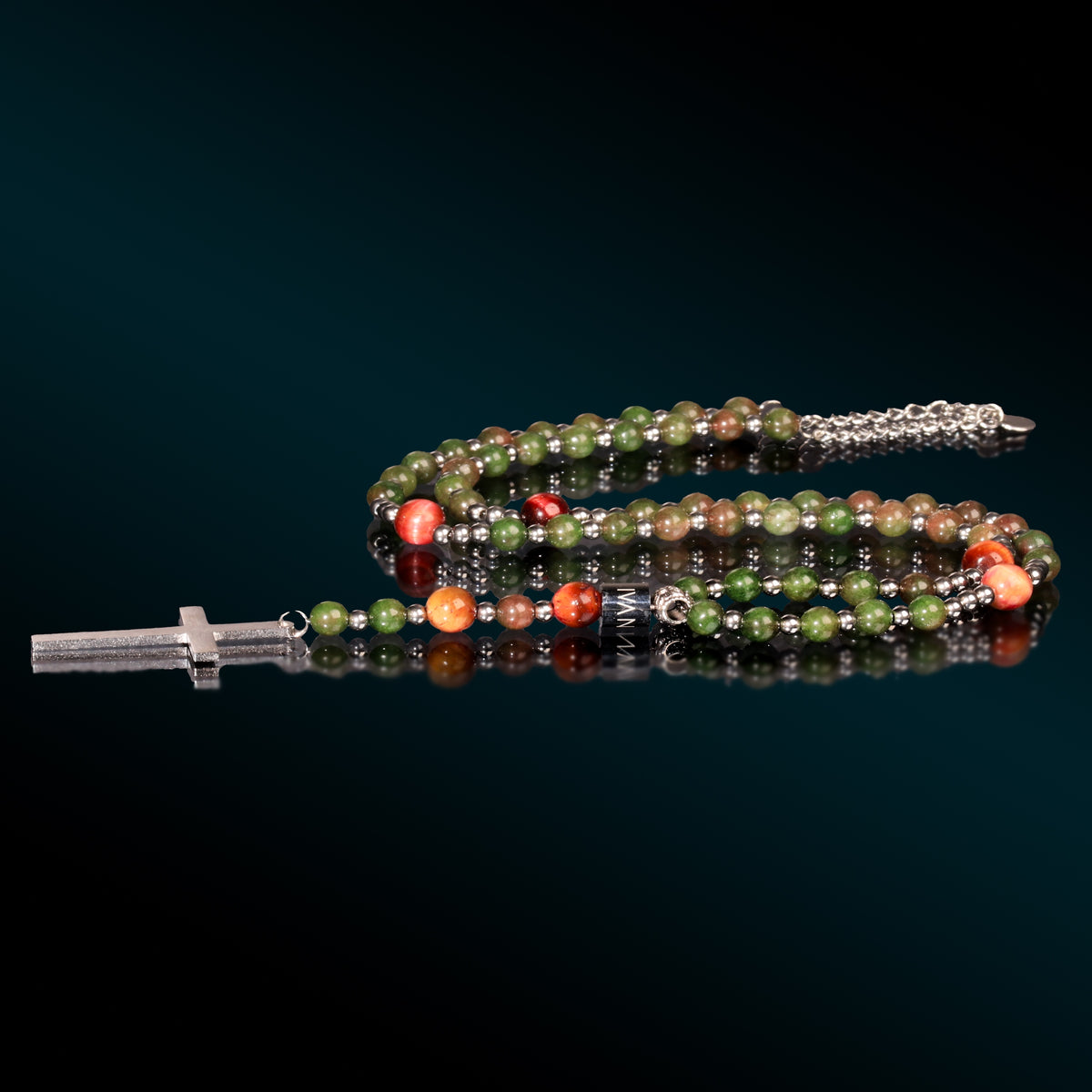 Rosenkranz aus Jade und Tigerauge