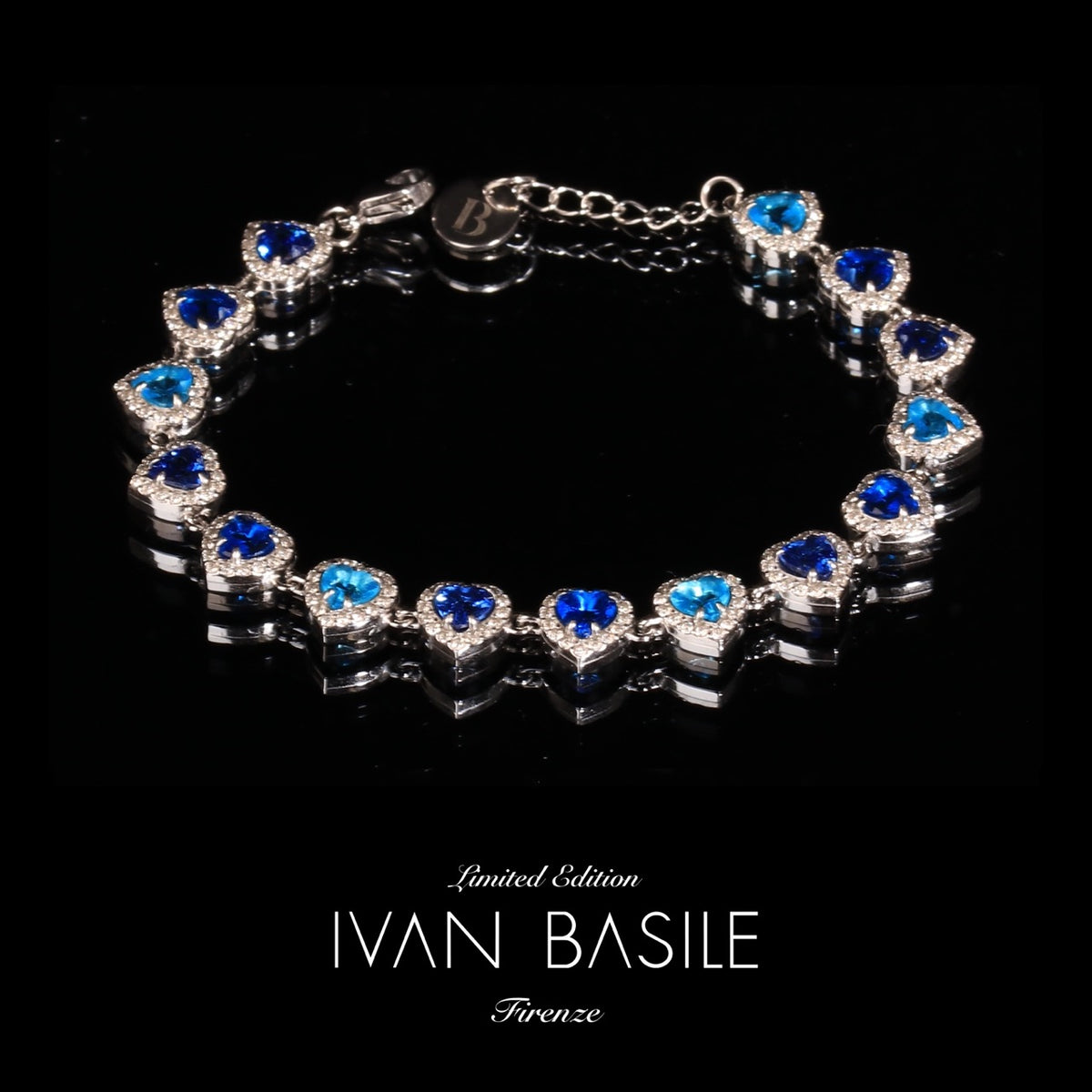 BRACCIALE TENNIS CUORE BLU