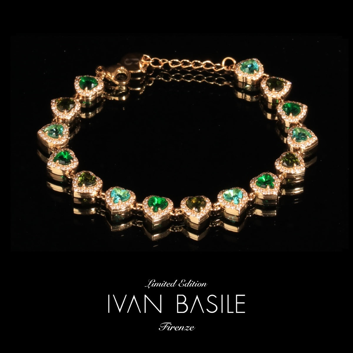 BRACCIALE TENNIS CUORE VERDE
