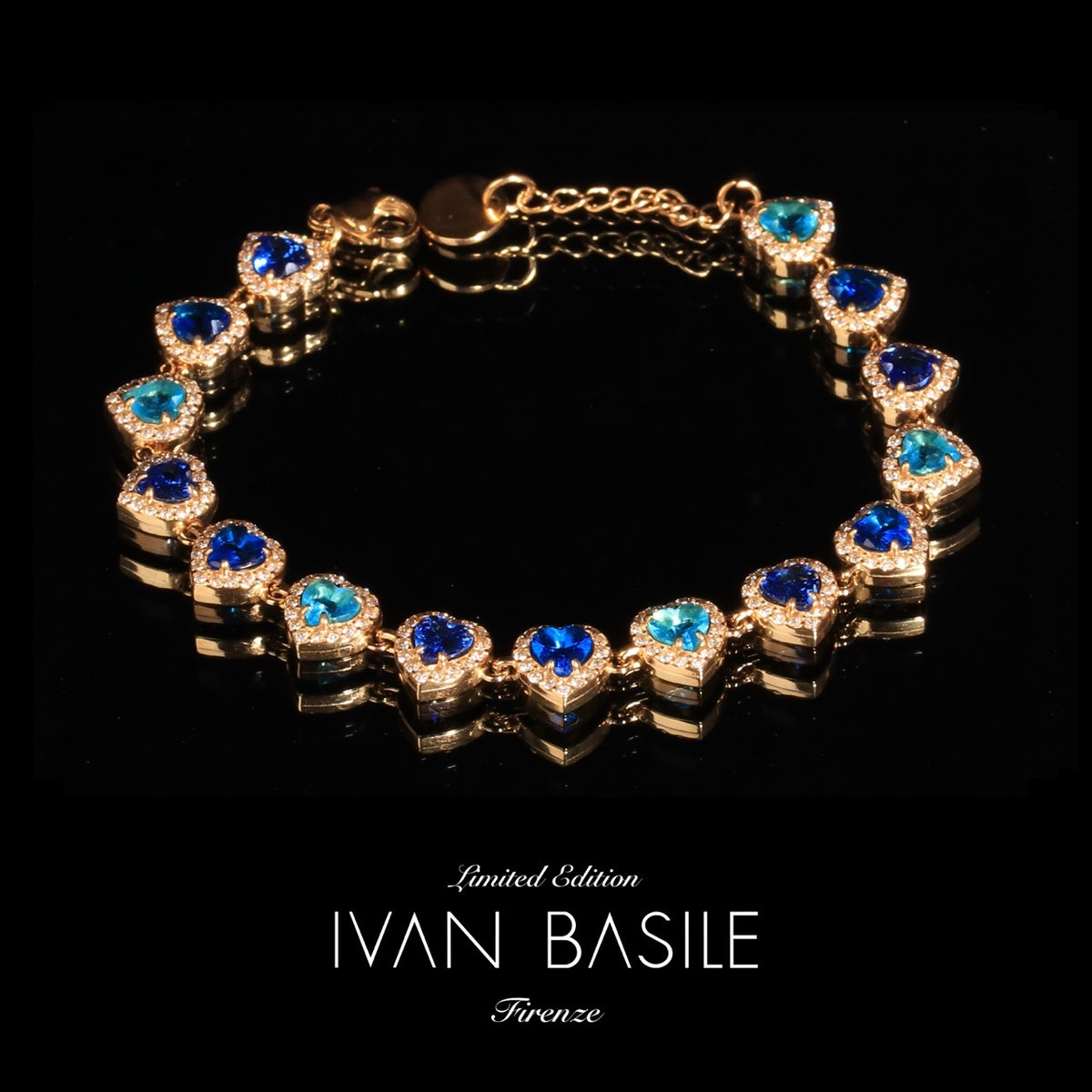 BRACCIALE TENNIS CUORE BLU