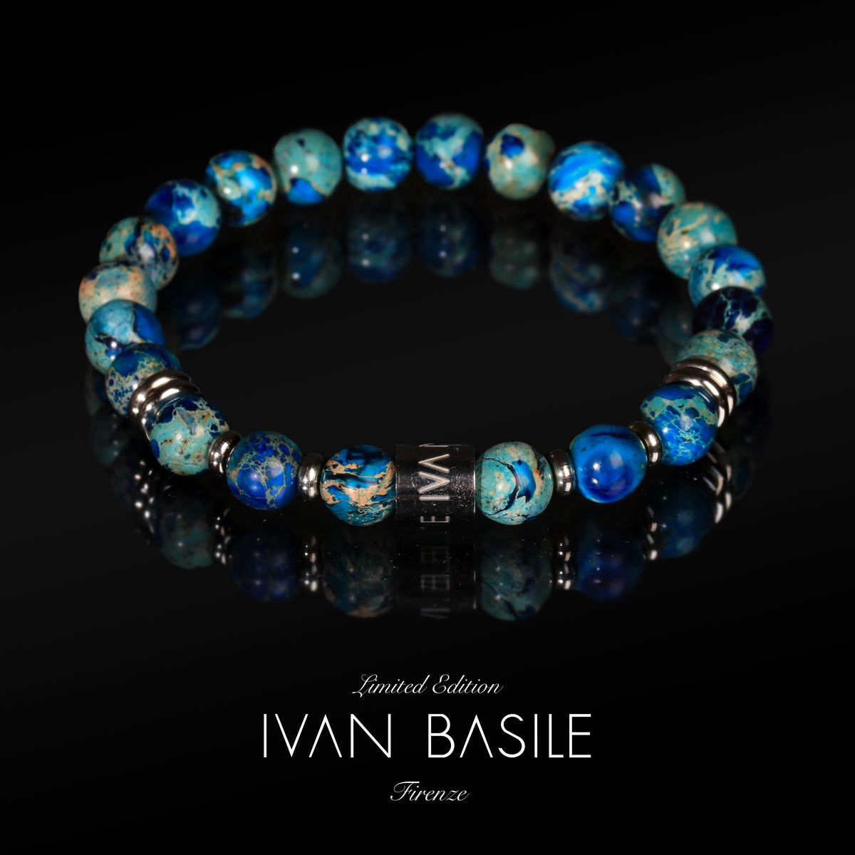 LEONIDA Bracciale 8 mm Diaspro Imperiale elastico