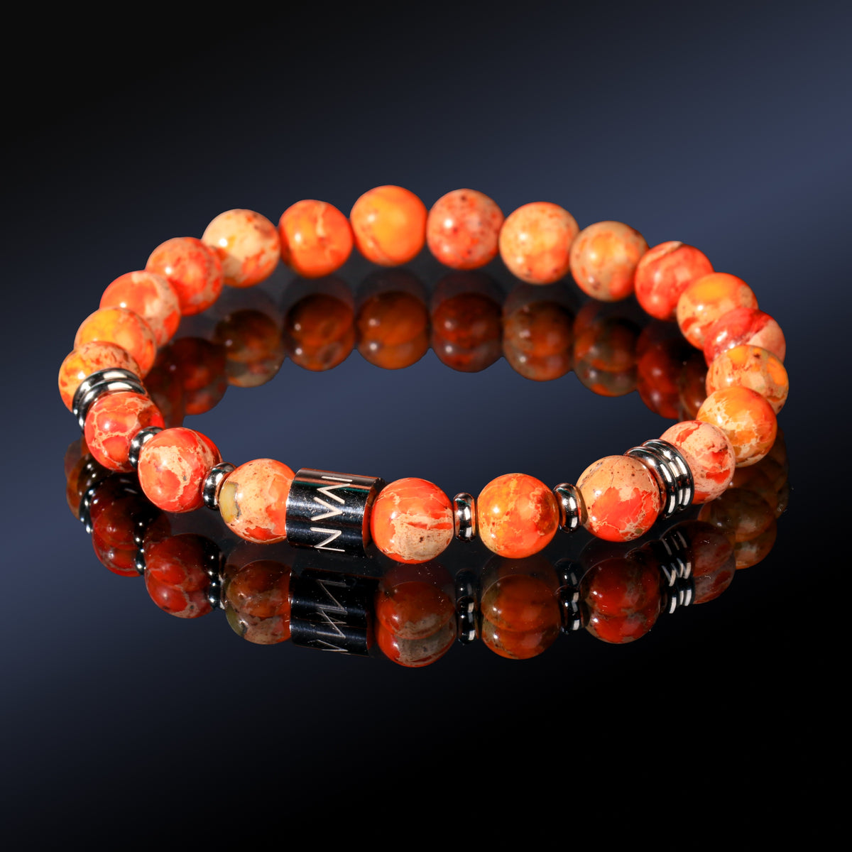 ATLANTE Bracciale 8 mm Diaspro Imperiale elastico